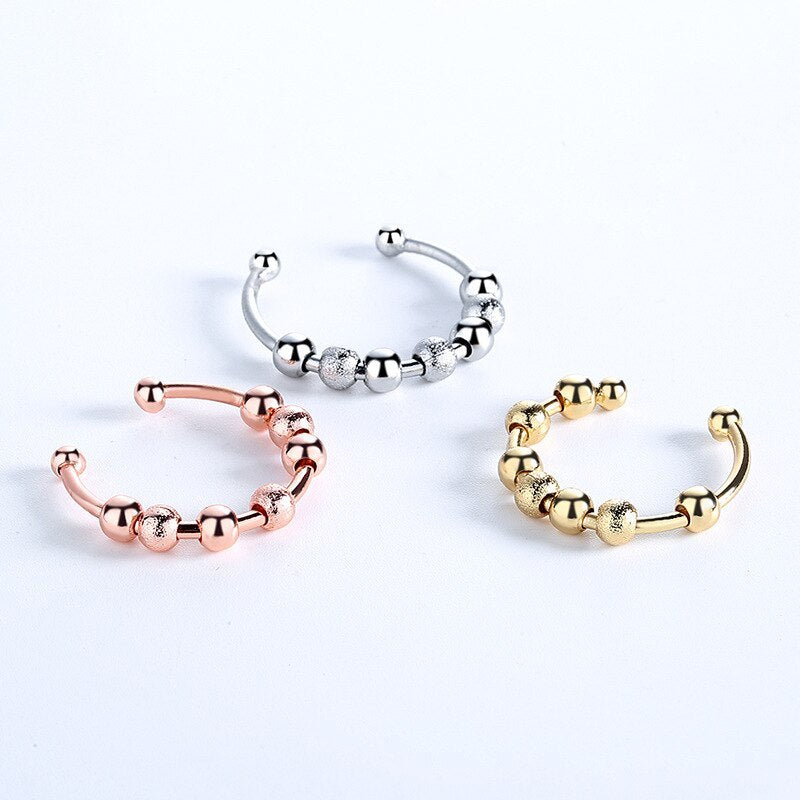 ADJUSTABLE BEADED SLIDING ANXIETY RING
