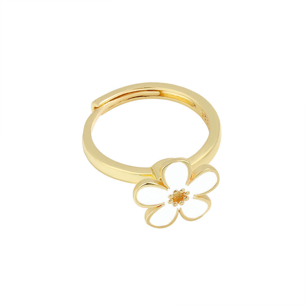 GAIA FLOWER SPINNER FIDGET RING WHITE