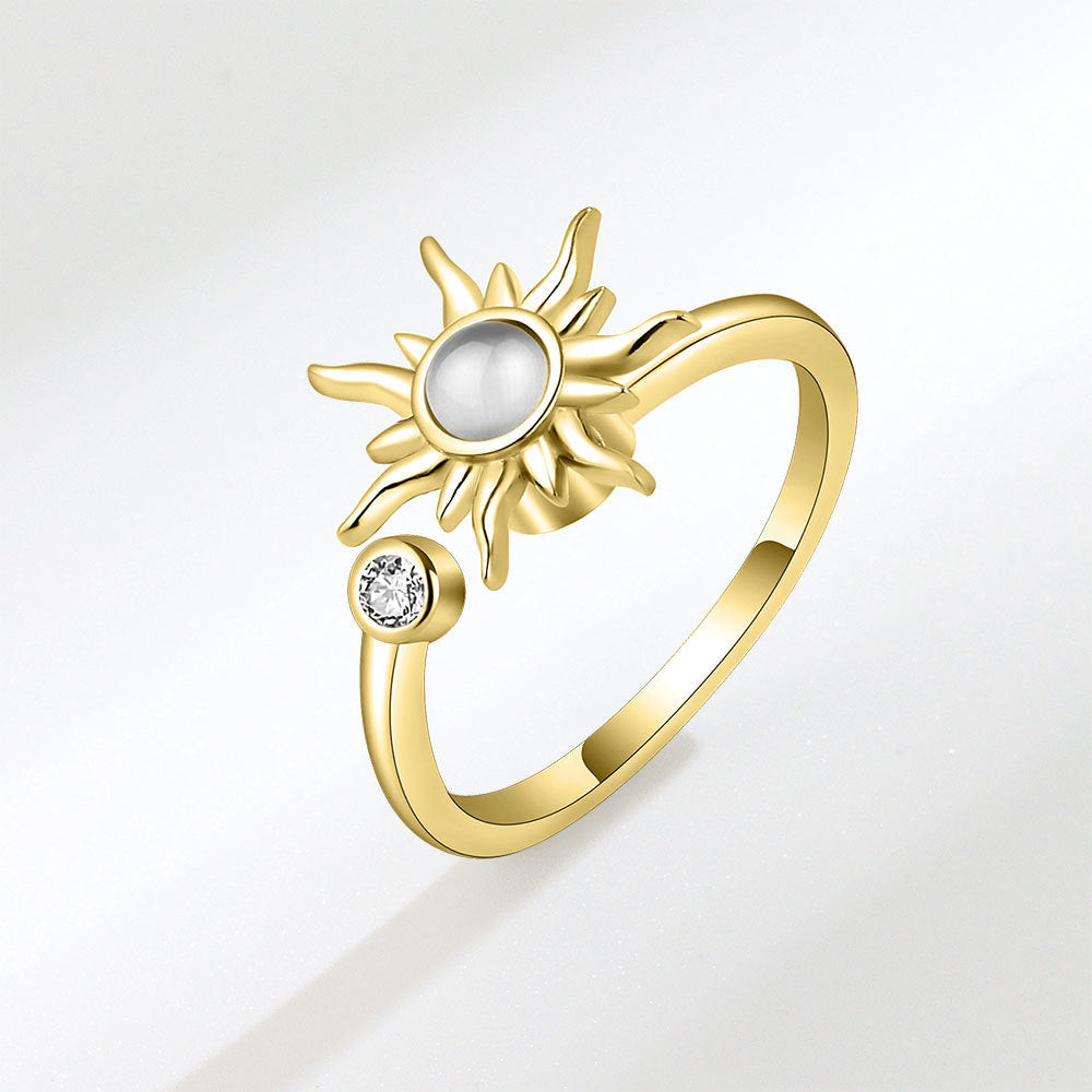 SUNFLOWER SPINNER FIDGET RING GOLD