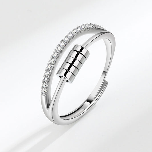 ZIRCON SLIDING FIDGET RING